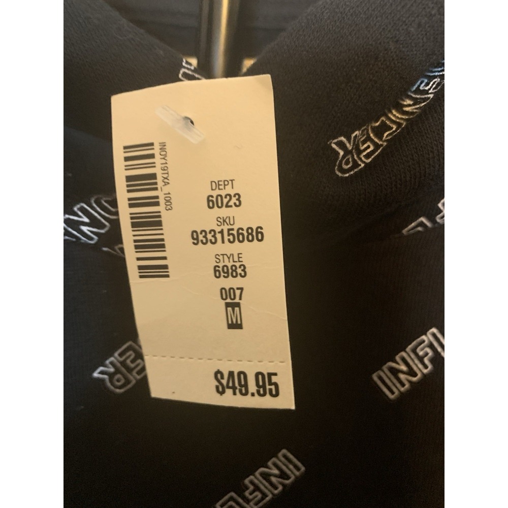 NWT Aeropostale Men's Medium Influencer All Over Print Hoodie Black AOP Script - Picture 3 of 5